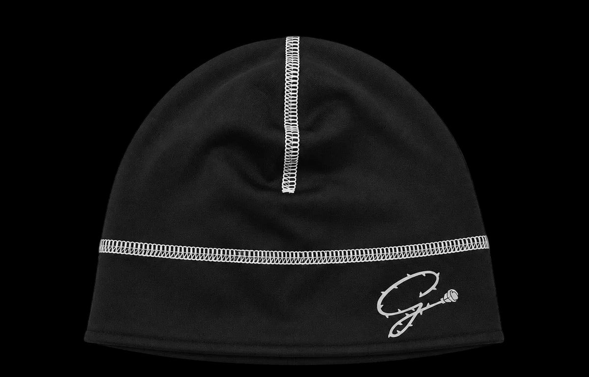 GRATIOR CONTRAST STITCH SKULLCAP — BLACK & WHITE