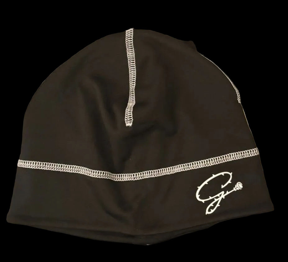 Gratior Black Contrast Stitch Skullcap