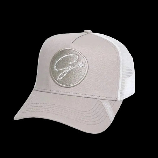 GRATIOR SIGNATURE TRUCKER CAP — GHOST GREY & WHITE