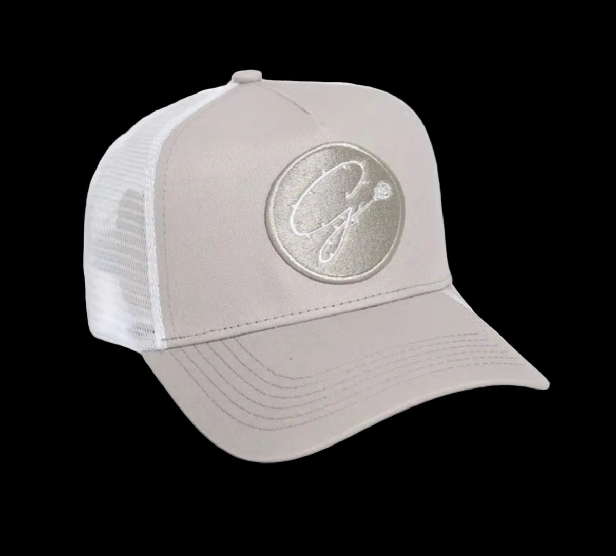 GRATIOR SIGNATURE TRUCKER CAP — GHOST GREY & WHITE