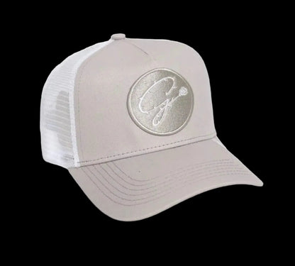 GRATIOR SIGNATURE TRUCKER CAP — GHOST GREY & WHITE